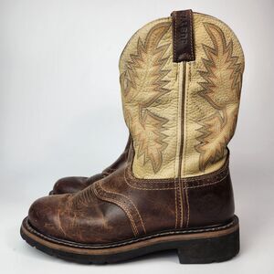 Justin Boots Mens 8D WK4660 Cowboy Western Chore Workwear Rodeo‎ Rainbow Stitch